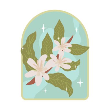 kahve çiçeği ve dal simgesi