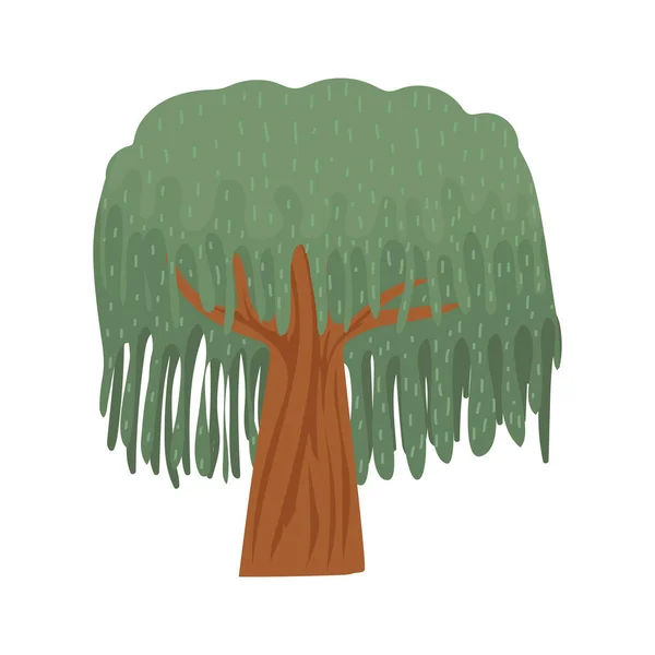 Icono Árbol Verde Aislado Plano — Vector de stock