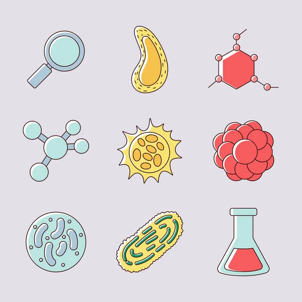 Set Biology Science Vector Style — Image vectorielle
