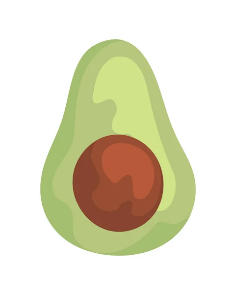 Gemüse Avocado Symbol Isoliert Flach — Stockvektor