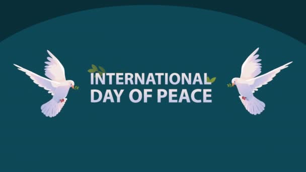 International Day Peace Lettering Video Animated — Video Stock