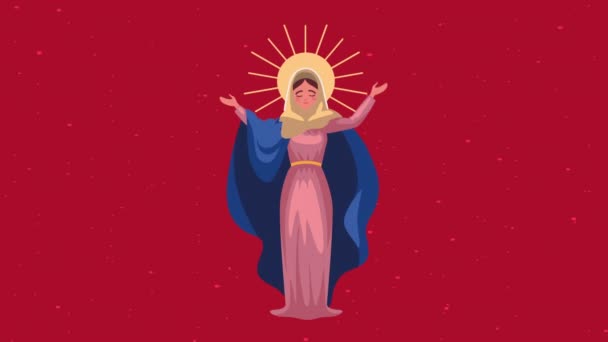 Mary Virgin Pink Suit Video Animated — Vídeo de Stock