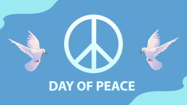 International Day Peace Lettering Video Animated — Αρχείο Βίντεο