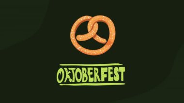 oktoberfest harfleri simit animasyonu, 4k video animasyonu