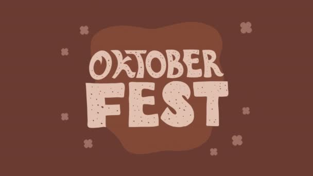 Oktoberfest Lettering Bubbles Animation Video Animated — Vídeo de Stock