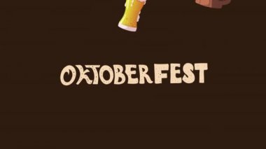 Oktoberfest antetli bira animasyonu, 4k video animasyonu