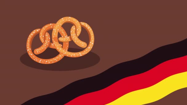Fresh Pretzel Pastry Products Animation Video Animated — Wideo stockowe