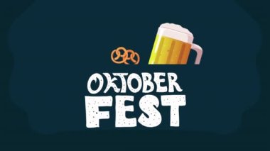 Oktoberfest antetli bira animasyonu, 4k video animasyonu