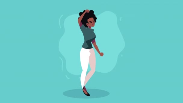 Afro Woman Protesting Character Democracy Animation Video Animated — Wideo stockowe