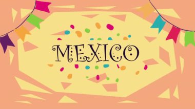 Meksika harfleri, çelenk animasyonu, 4k animasyon.