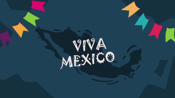 Viva Lettrage Mexicain Avec Guirlandes Vidéo Animée — Video