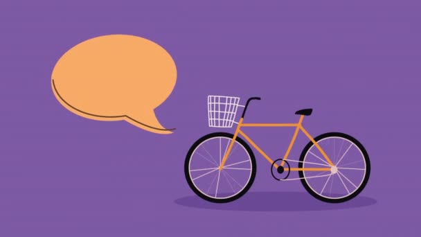 Bicycle Speech Bubble Animation Video Animated — стоковое видео