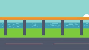 Bisiklet animasyonundaki genç adam, 4k video animasyonu