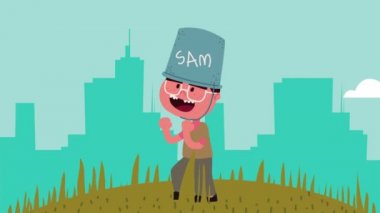 Küçük çocuk karakteri animasyonu, 4k video animasyonu