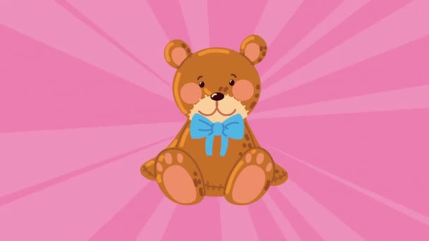 Bear Kids Toy Entertainment Animation Video Animated — ストック動画