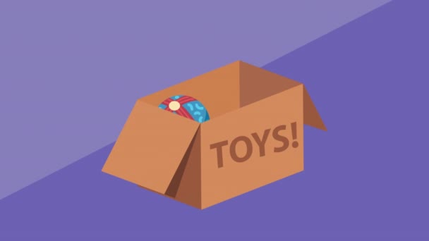 Kids Toys Box Entertainment Animation Video Animated — 图库视频影像