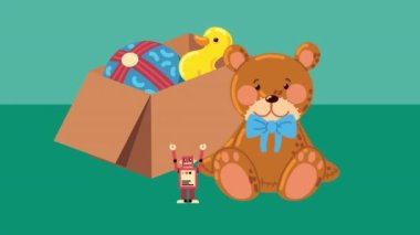kids toys in box entertainment animation ,4k video animated