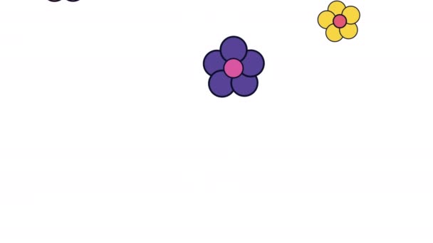 Garden Flowers Colors Pattern Animation Video Animated — Stockvideo