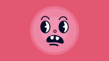 emoji pembe kawaii çizgi roman karakteri animasyonu, 4k video animasyonu