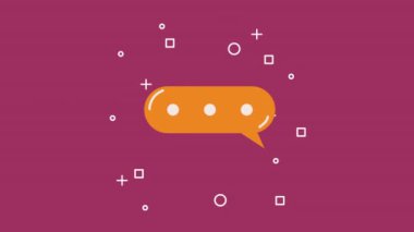speech bubble message orange animation ,4k video animated