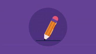 pencil graphite supply writing animation ,4k video animated