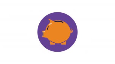piggy money savings financial animation ,4k video animated