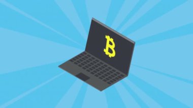 Bitcoin kripto teknoloji animasyonu, 4k video animasyonu