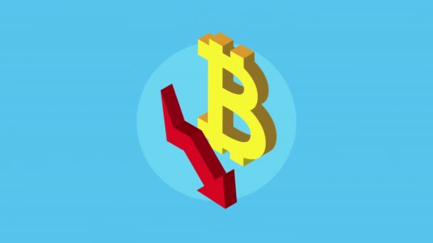 Bitcoin Crypto Currency Technology Animation Video Animated — стокове відео