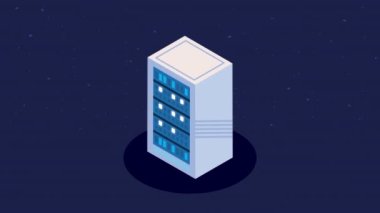 data center management isometric animation ,4k video animated