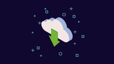 isometric data center management tech ,4k video animated
