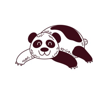 cute panda animal icon isolated
