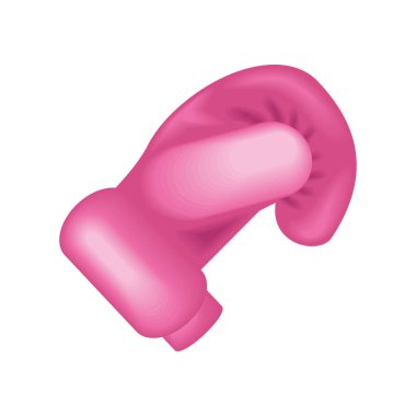 pink glove breast cancer icon isolated