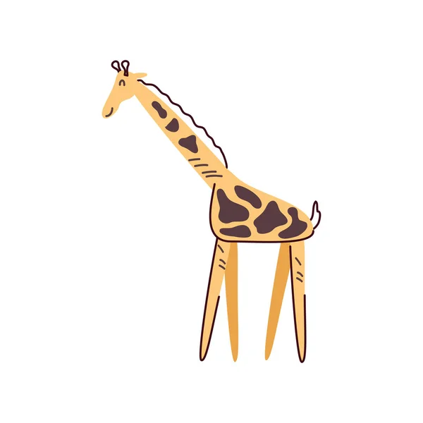 Cute Giraffe Animal Icon Isolated — Archivo Imágenes Vectoriales
