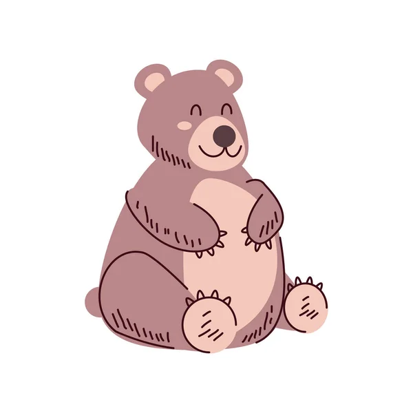 Cute Bear Animal Icon Isolated — Archivo Imágenes Vectoriales