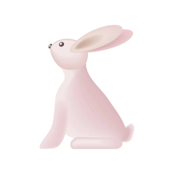 Cute Animal Rabbit Icon Isolated — Vector de stock