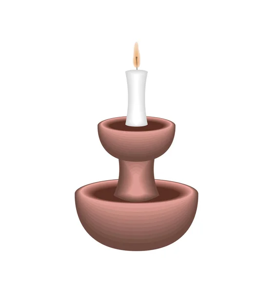 Kerzenlicht Dekoration Ikone Isoliert — Stockvektor