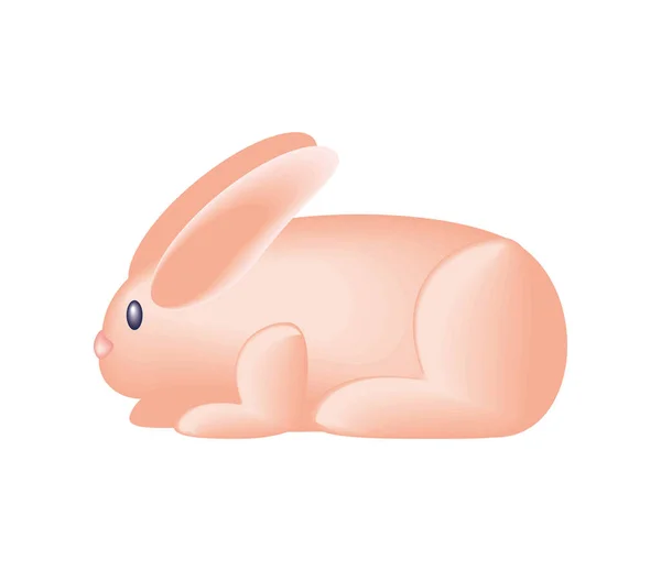 Cute Animal Rabbit Icon Isolated — Stock Vector