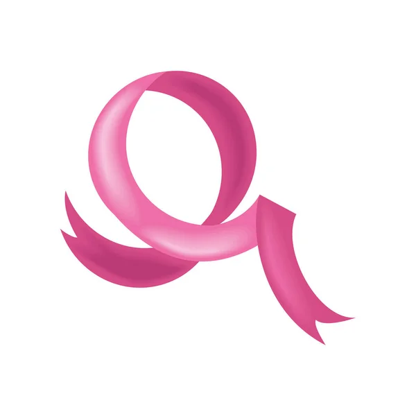 Breast Cancer Pink Ribbon Icon Isolated — Archivo Imágenes Vectoriales