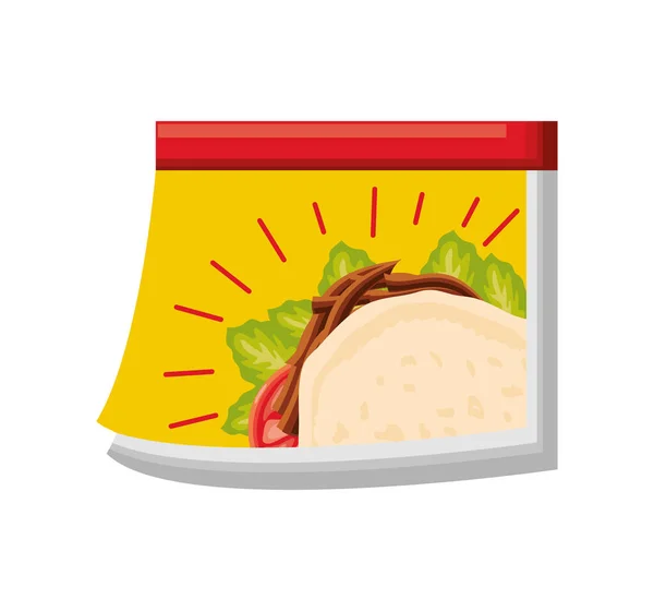 Taco Day Calendar Icon Isolated — Wektor stockowy