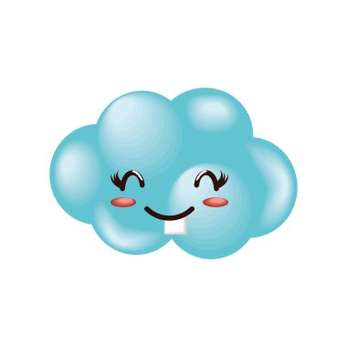 smile cute cloud icon isolated