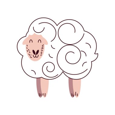 cute sheep animal icon isolated
