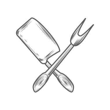cleaver knife and fork kitchen utensil icon