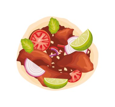 taco top view icon isolated
