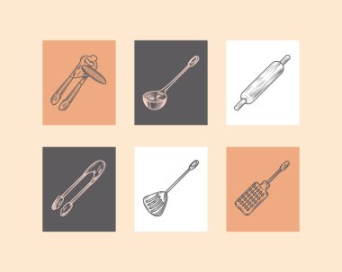 set of kitchen utensil design