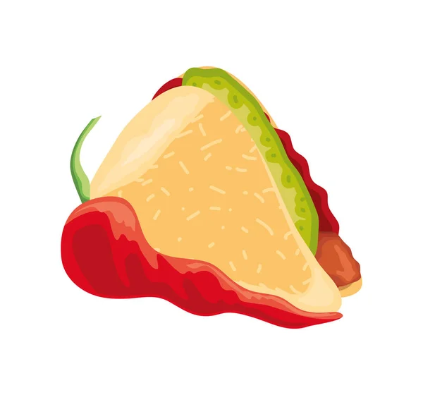 Taco Pepper Icon Isolated — Stockvector