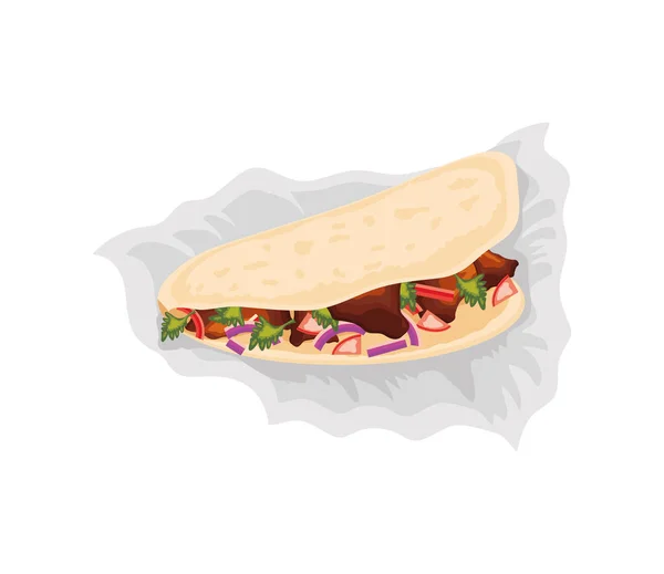 Ícone Fast Food Taco Isolado — Vetor de Stock