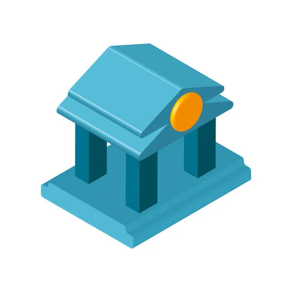 Bank Money Icon Isometric Flat — Vetor de Stock