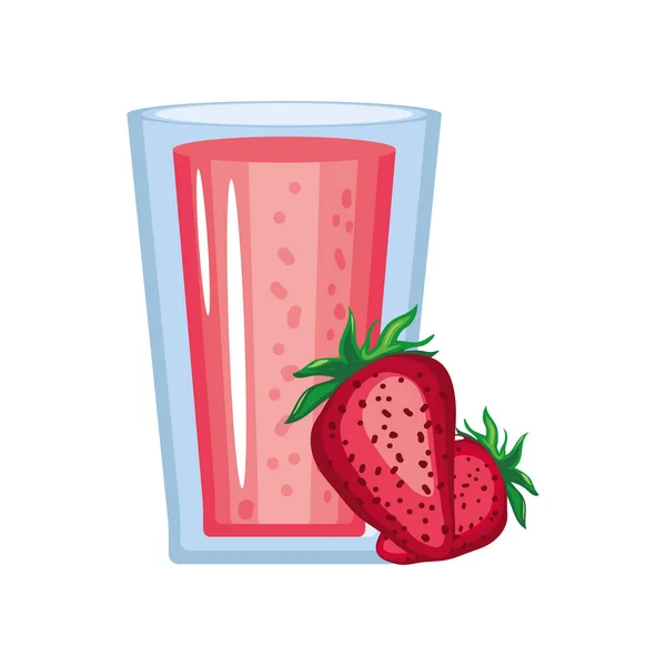 Sweet Strawberry Juice Cartoon Icon Isolated — 图库矢量图片