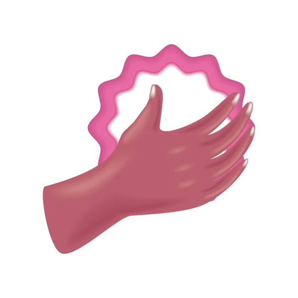 Breast Cancer Pink Badge Icon Isolated — Vetor de Stock