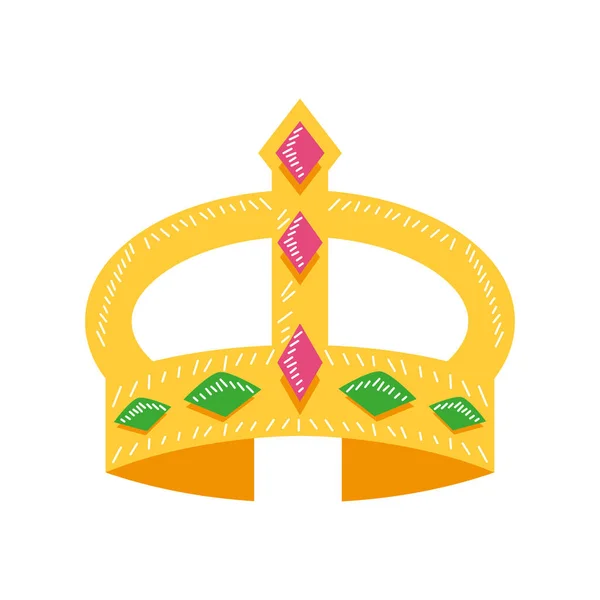 Monarch Crown King Icon Isolated — Archivo Imágenes Vectoriales